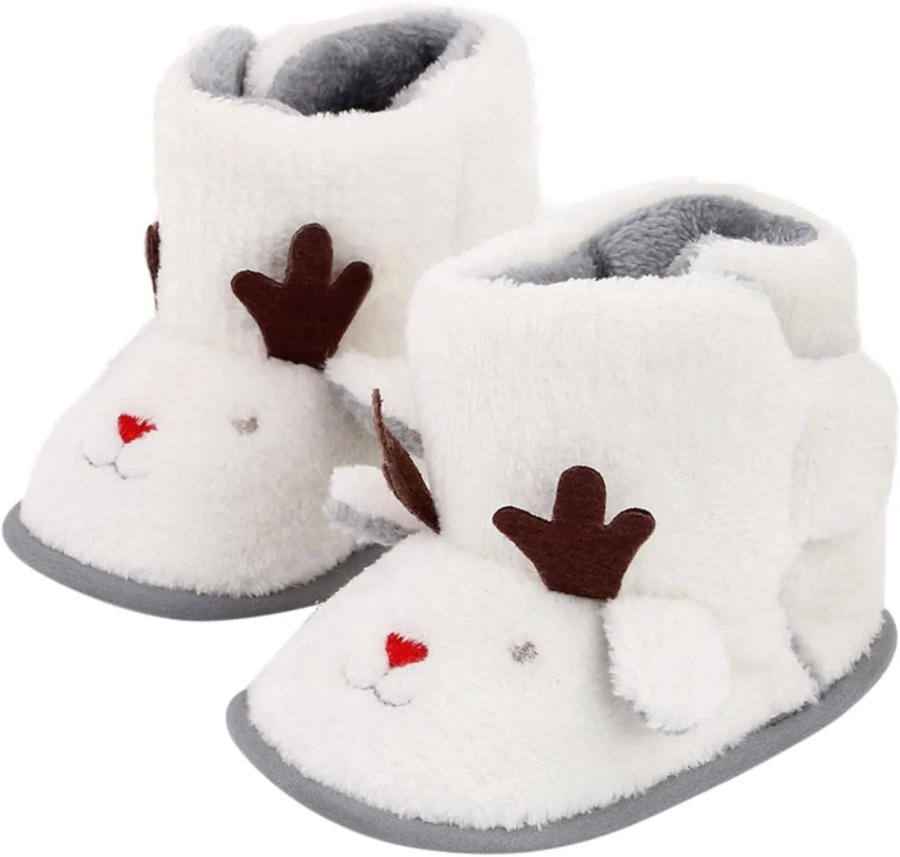 Warm Rain Boots for Toddler Warm Winter Baby Shoes Deer Shape Christmas Baby Shoes Baby Soft Sole Boys Girls Cute Shoes