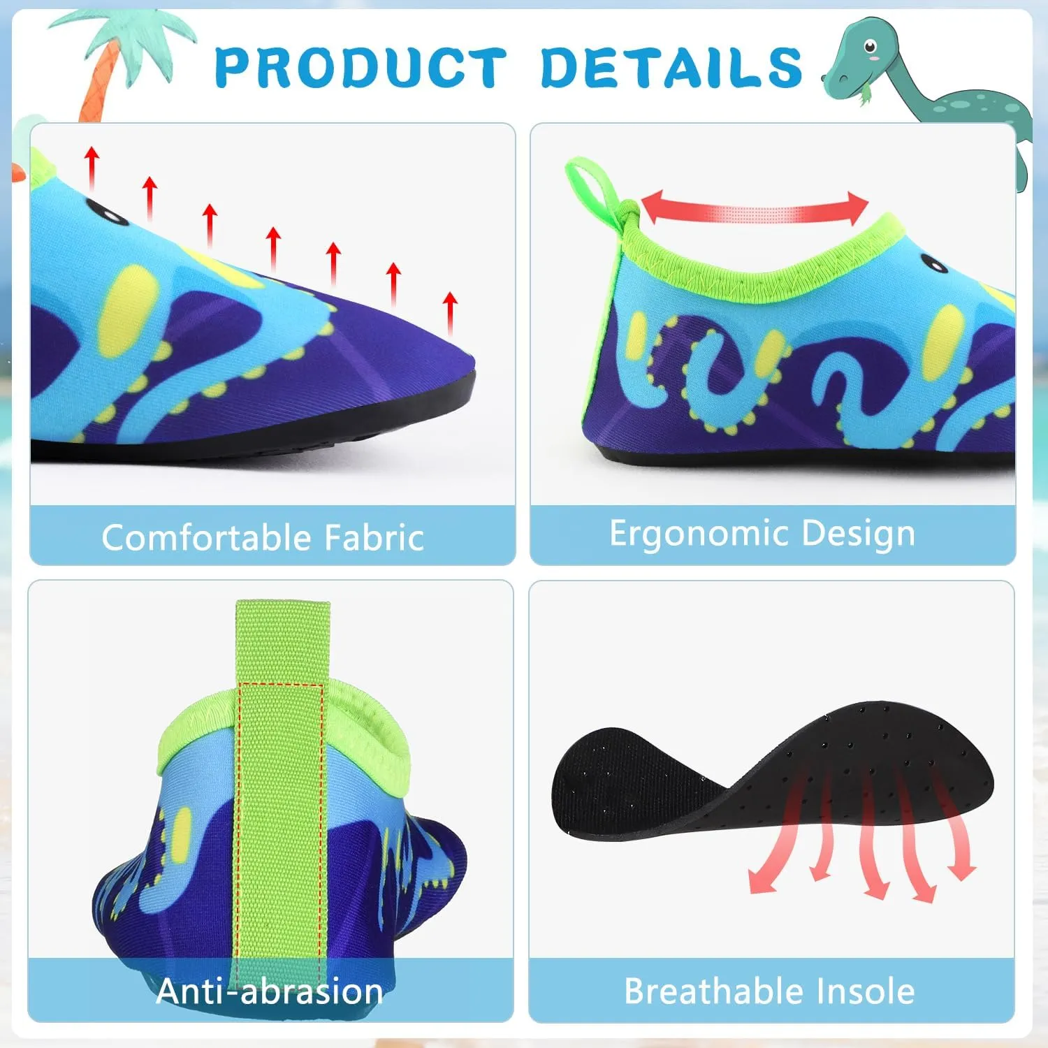 Water Shoes for Kid Outdoor Quick Dry Barefoot Aqua Socks for Sport Beach Swim Surf Lightweight Toddler Little Girl Boy