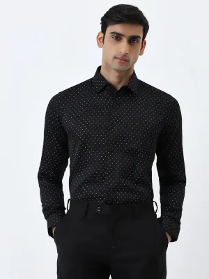WES Formals Black Slim-Fit Shirt