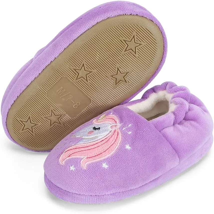 Winter Slippers For Girls Cartoon Animal Slippers Toddler Warm Plush House Shoes Little Kids Home Slippers