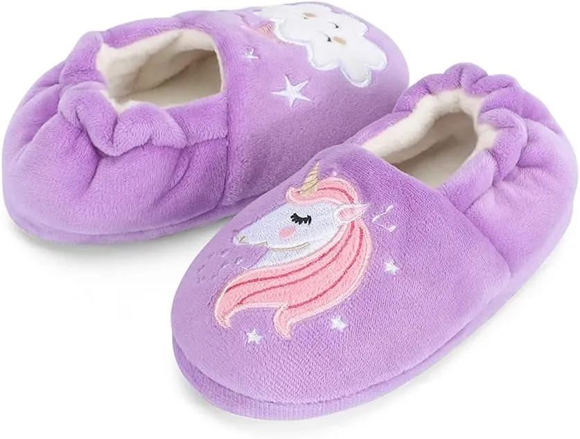 Winter Slippers For Girls Cartoon Animal Slippers Toddler Warm Plush House Shoes Little Kids Home Slippers