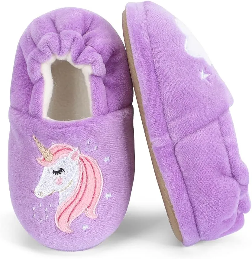 Winter Slippers For Girls Cartoon Animal Slippers Toddler Warm Plush House Shoes Little Kids Home Slippers
