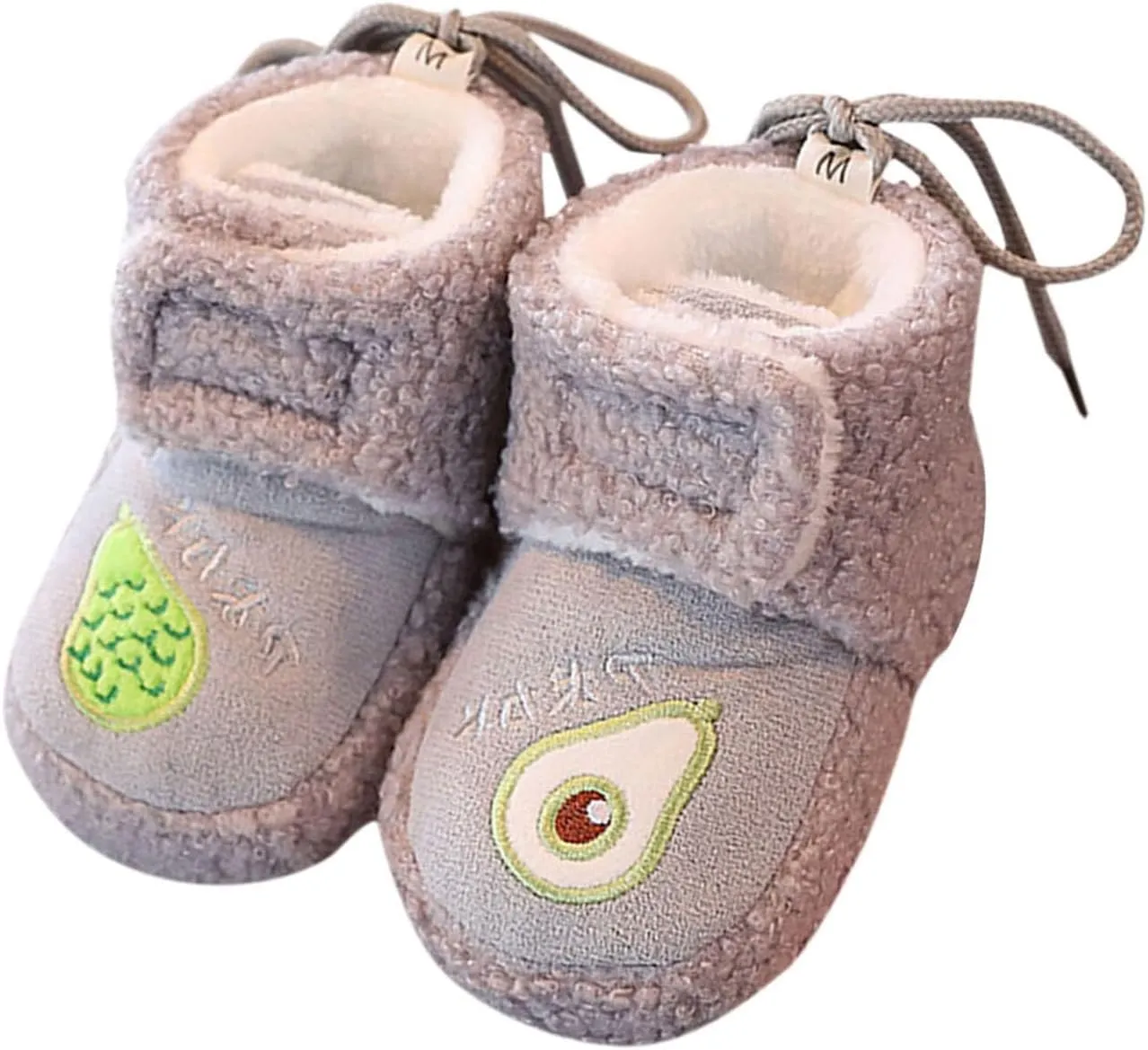 Winter Warm Baby First Walking Boots Cute Fruit Pattern Soft Sole Comfy Anti Slip Shoes Lightweight Breathable