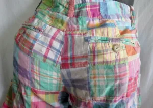 Womens RALPH LAUREN RUGBY Dress Casual Cotton SHORTS MADRAS PLAID 2
