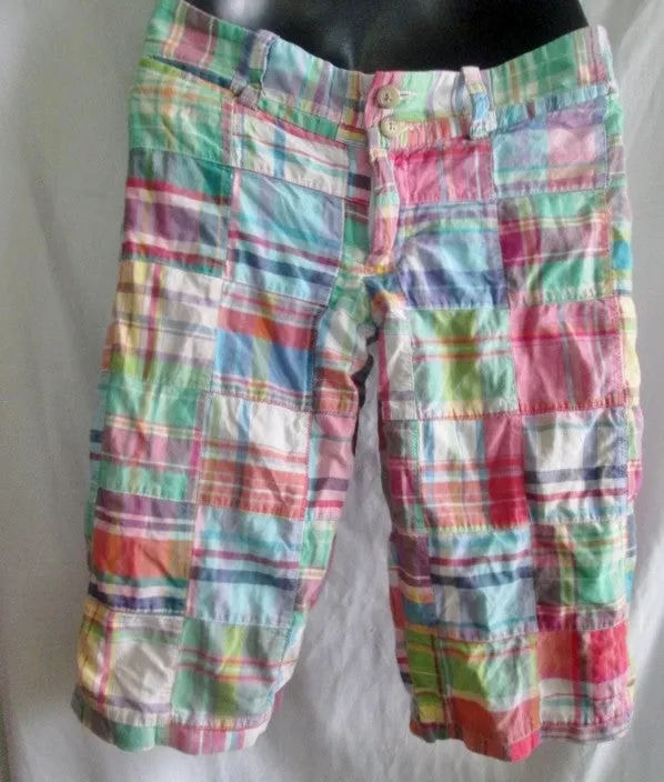 Womens RALPH LAUREN RUGBY Dress Casual Cotton SHORTS MADRAS PLAID 2