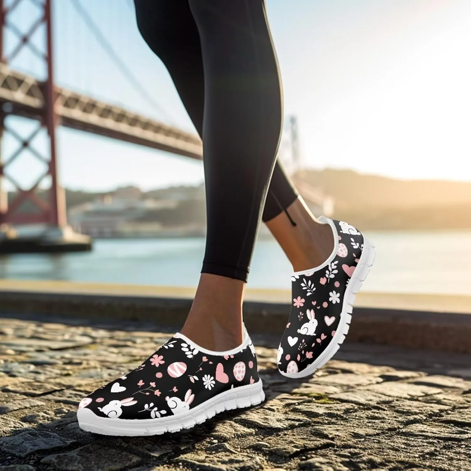 Women's Walking Shoes Cushion Athletic Jogging Shoe Casual Anti-Slip Tennis Sneakers for Outdoor Hiking Size 5.5-11.5 White Sole