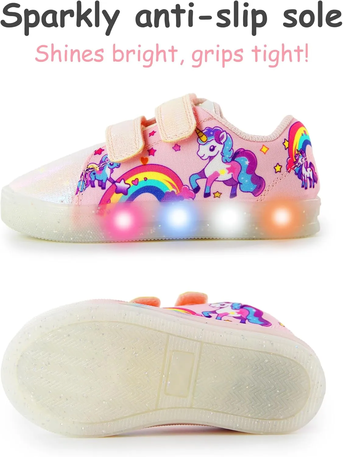 YESKIS Boys Girls Light Up Sneakers LED Flashing Canvas Shoes Vivaki Cartoon Barefoot Walking Tennis Shoes for Toddler Little Kid