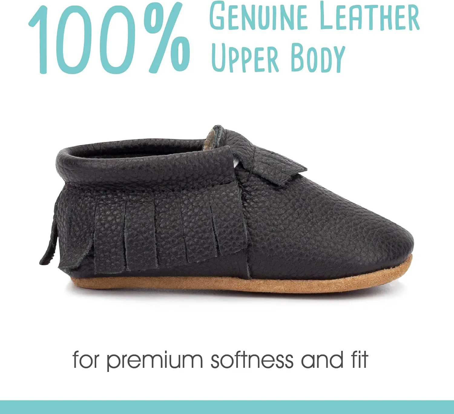 Zutano Unisex Baby Leather Moccasins, Slip Resistant, Soft-Sole Stay On Baby Shoes