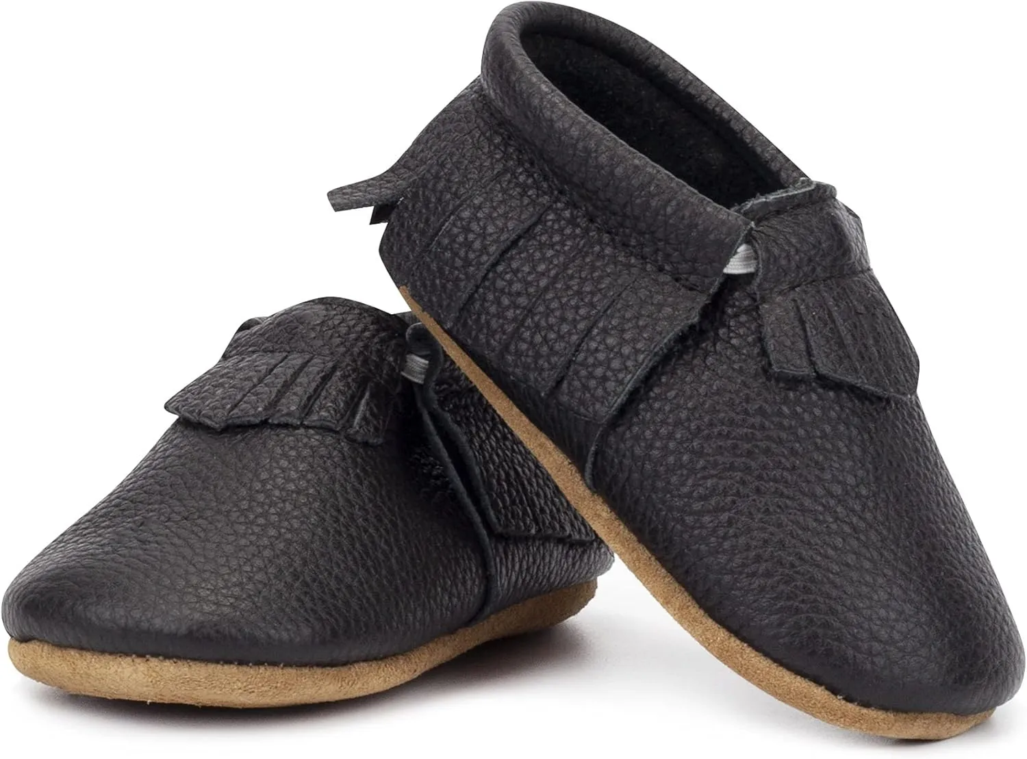 Zutano Unisex Baby Leather Moccasins, Slip Resistant, Soft-Sole Stay On Baby Shoes